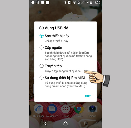Chọn truyền tệp